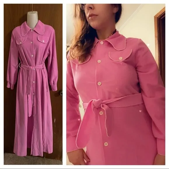 70s bubblegum duster robe Pink Size 14 - Image 3