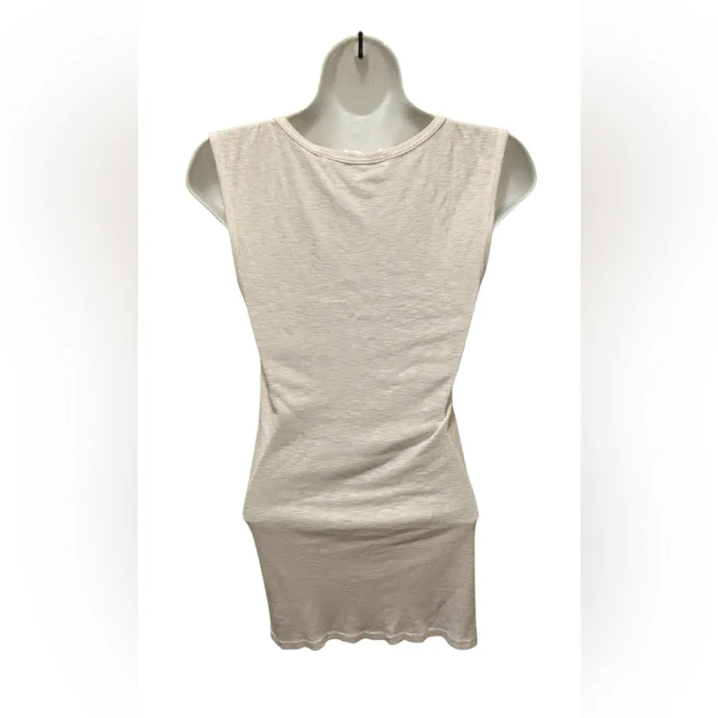 Michael Stars Muscle Slub Tank White OS Supima Cotton Blend Scoop Neck Casual - Image 3