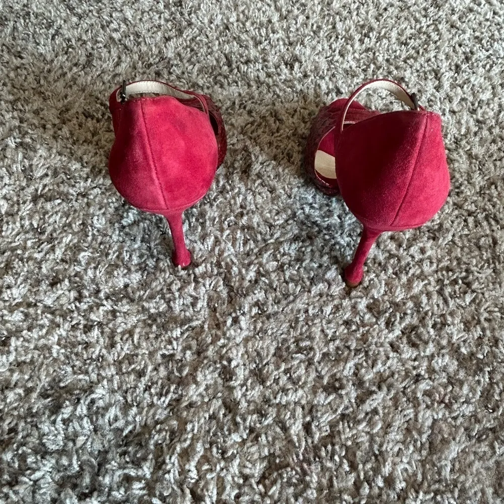 ALEXANDRE Birman Suede And Python Leather Ankle Strap Sandals Size 10 - Image 3