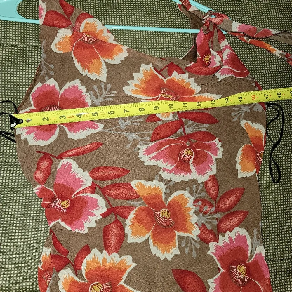 Bandolino Brown Floral Cowl Neck Maxi Dress - Image 12