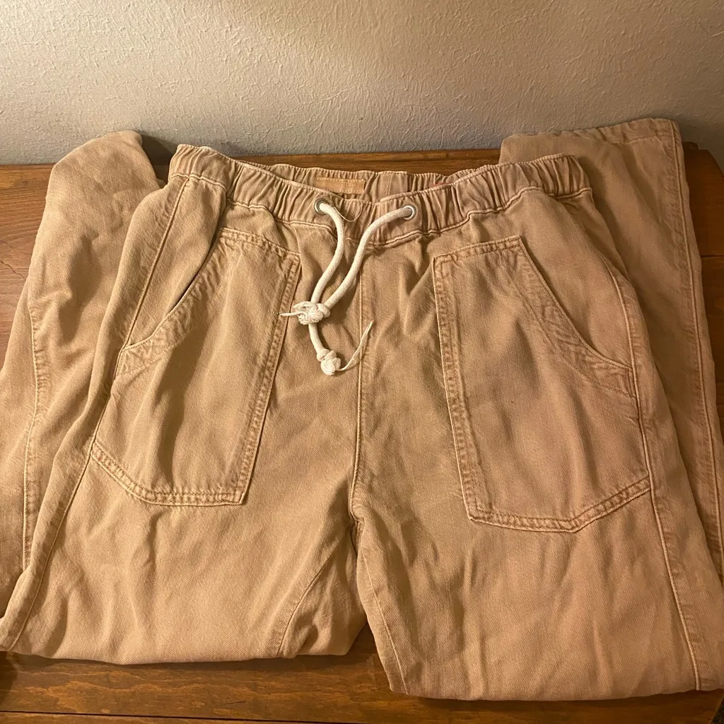 Women’s Pilcro Anthropologie Ultra Hi-Rise Pull On Khaki Pant SzSmall - Image 2