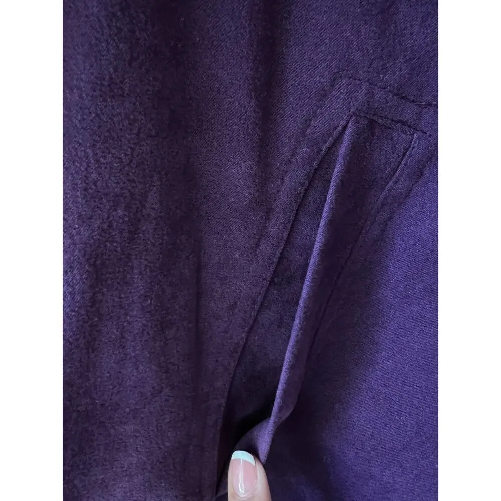 Women's button front shirt long sleeve shacket purple collar Pockets plus 16W. - Image 5