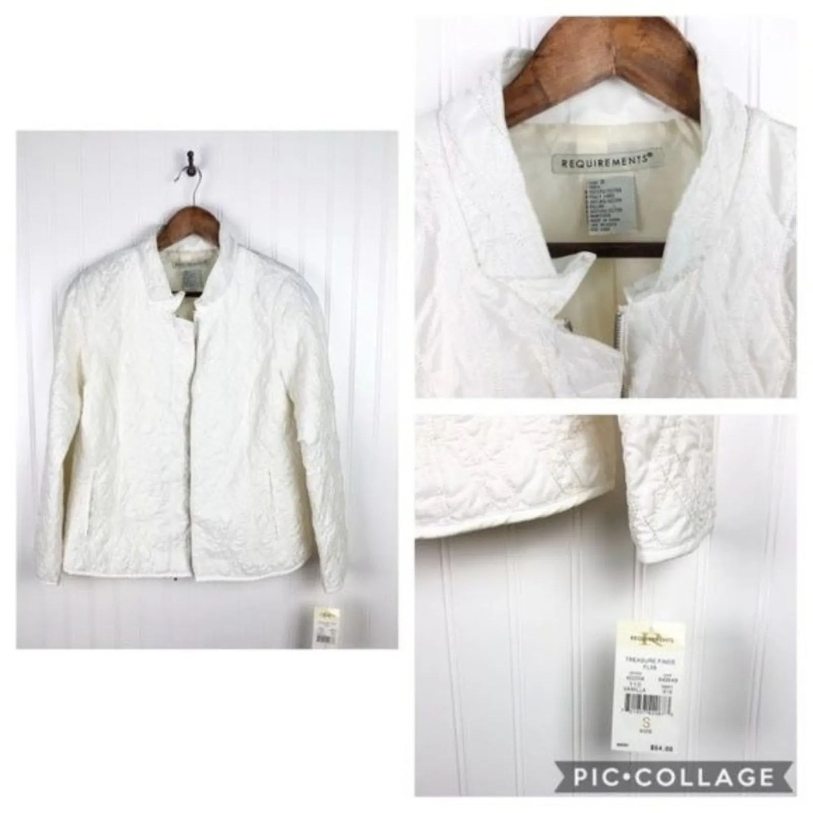 Requirements Quilted Jacket Vanilla White Small S New with Tags Womenswear - Image 2