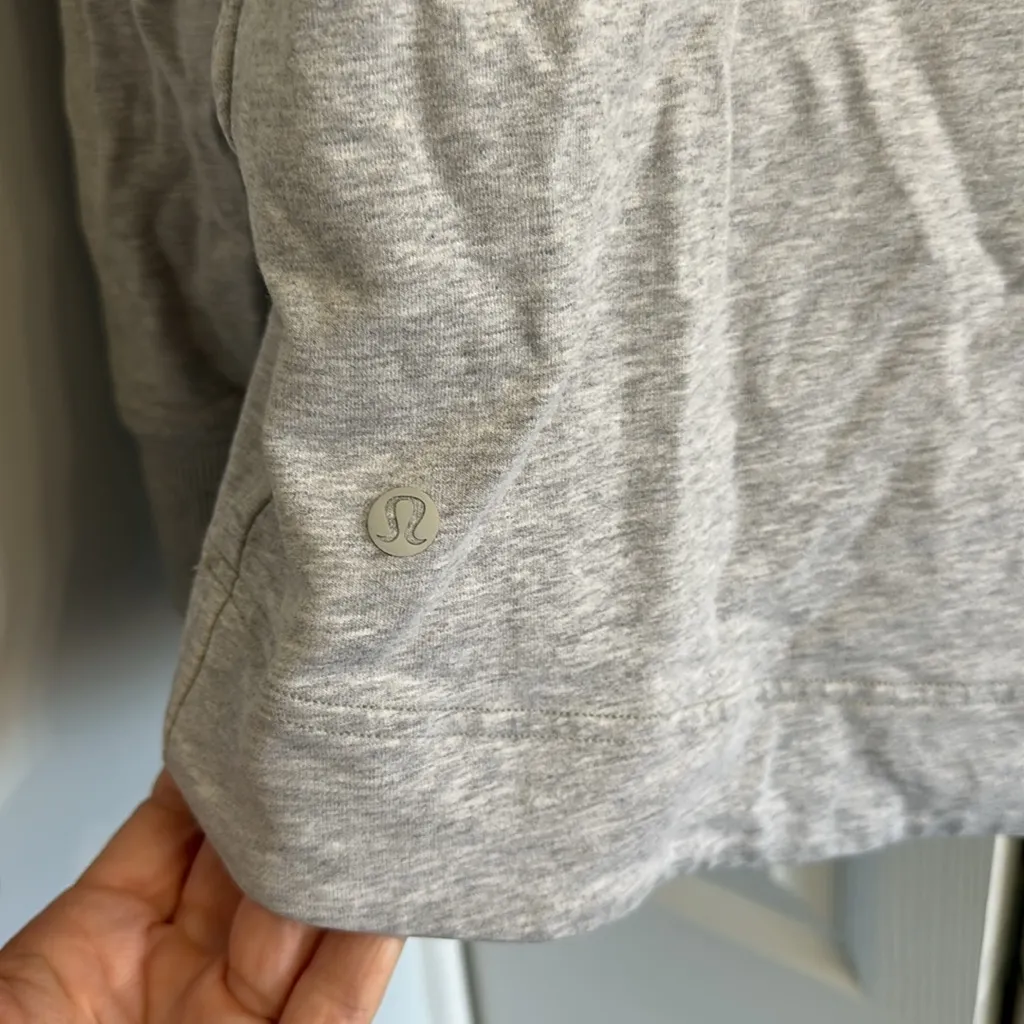 Lululemon Gray Hooded Sweatshirt size 8 - Image 3