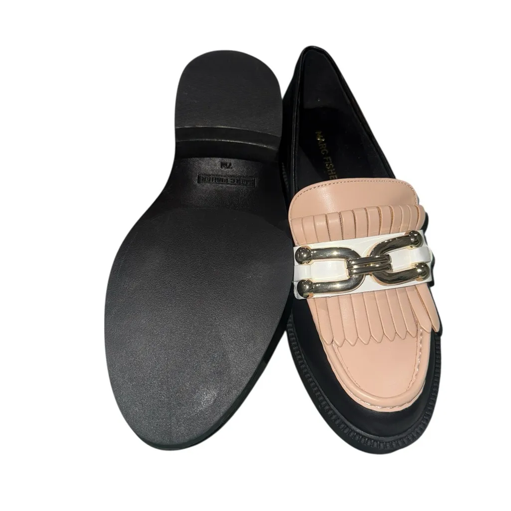 NEW Marc Fisher Calisto Loafer Color Black Upper/Beige Vamp Tassel Chain Detail - Image 10
