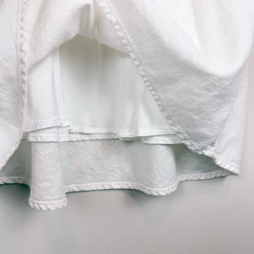 Abercrombie & Fitch Mid Rise Linen-Blend Maxi Skirt White Size Medium Tall - Image 7