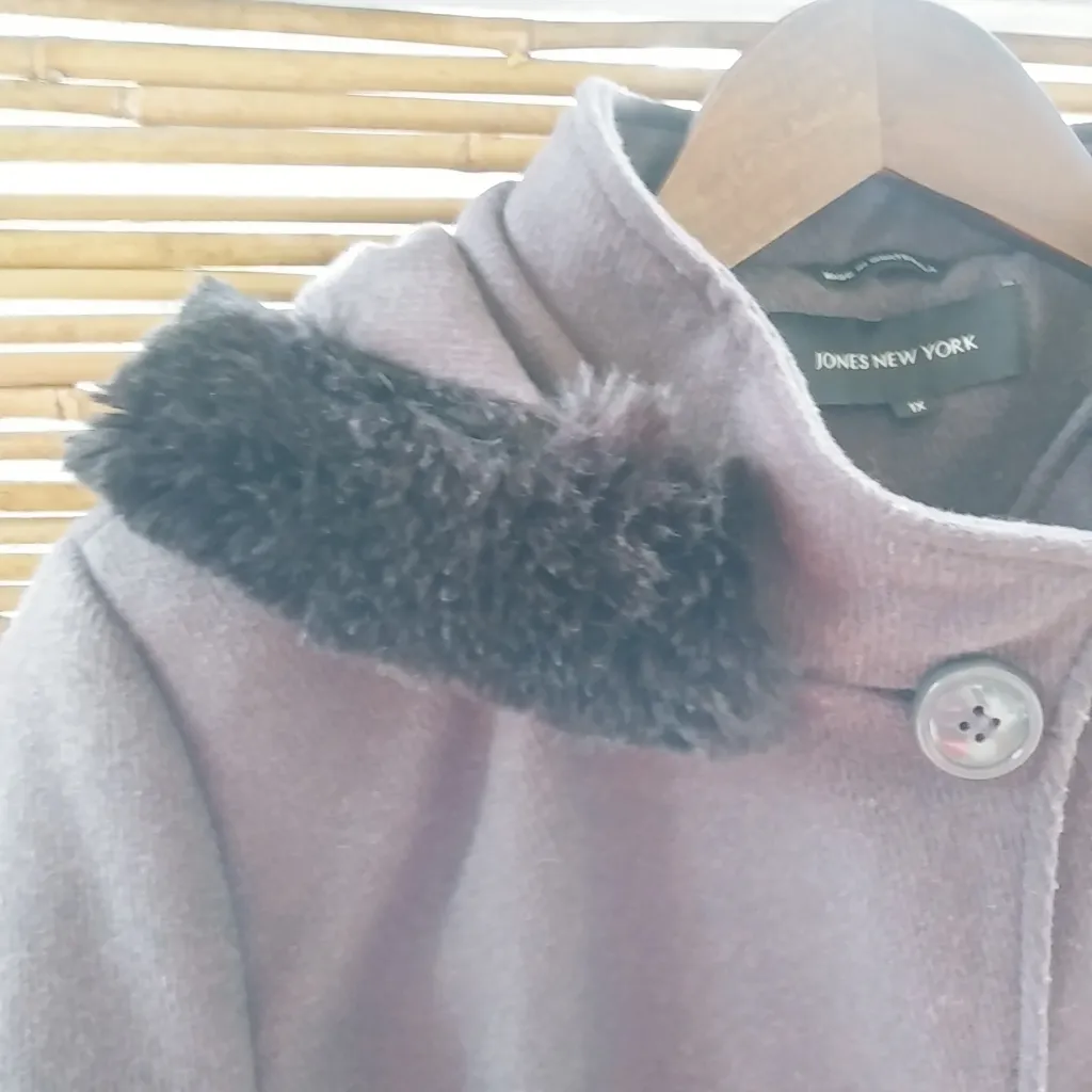 Jones of NY 1X Dark Gray Wool Blend Winter Coat Plus - Image 9