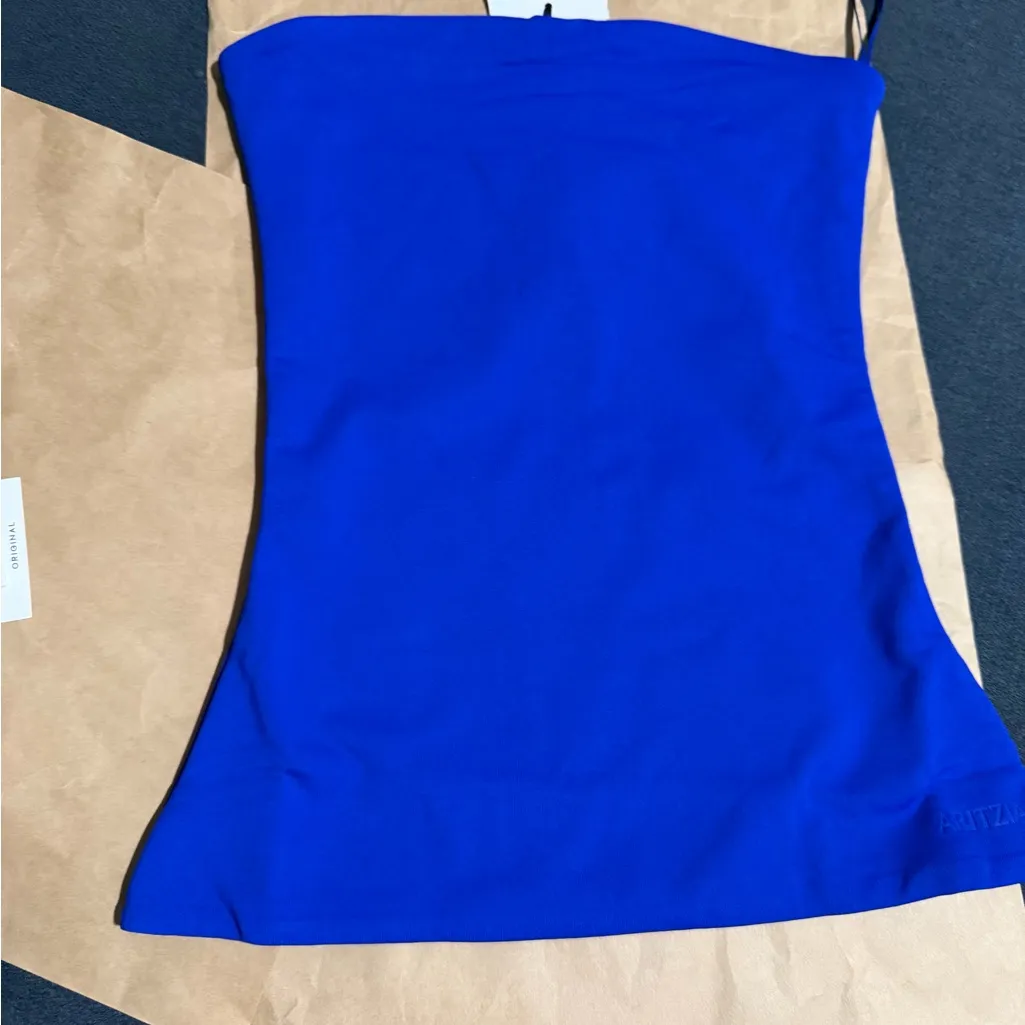 Aritzia Royal Blue Strapless Top - Image 4