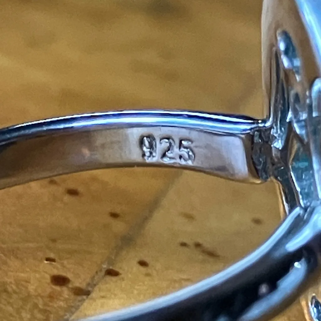 Russian Amazonite Sterling Silver Ring Size 5.75 Blue - Image 6