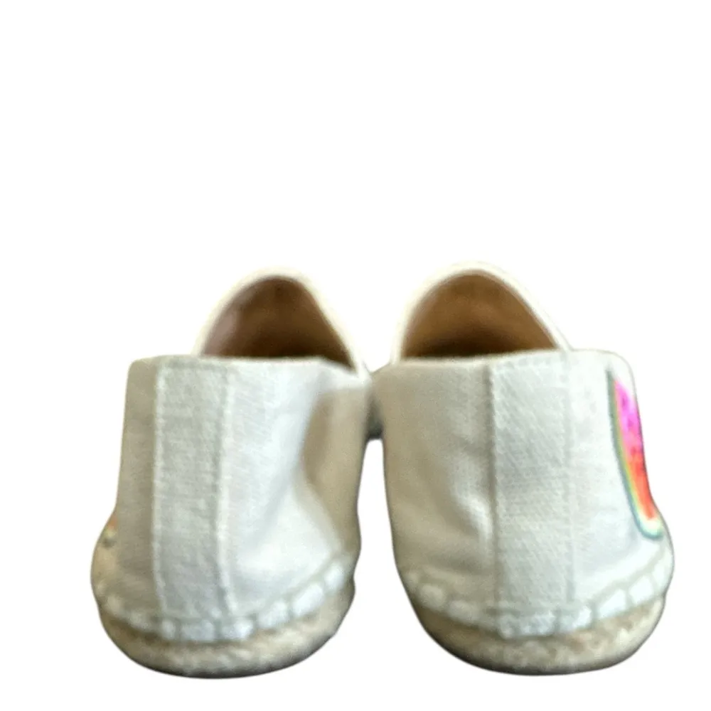 J. Crew Embroidered Summer Fruit Tan Canvas Espadrilles - Image 4