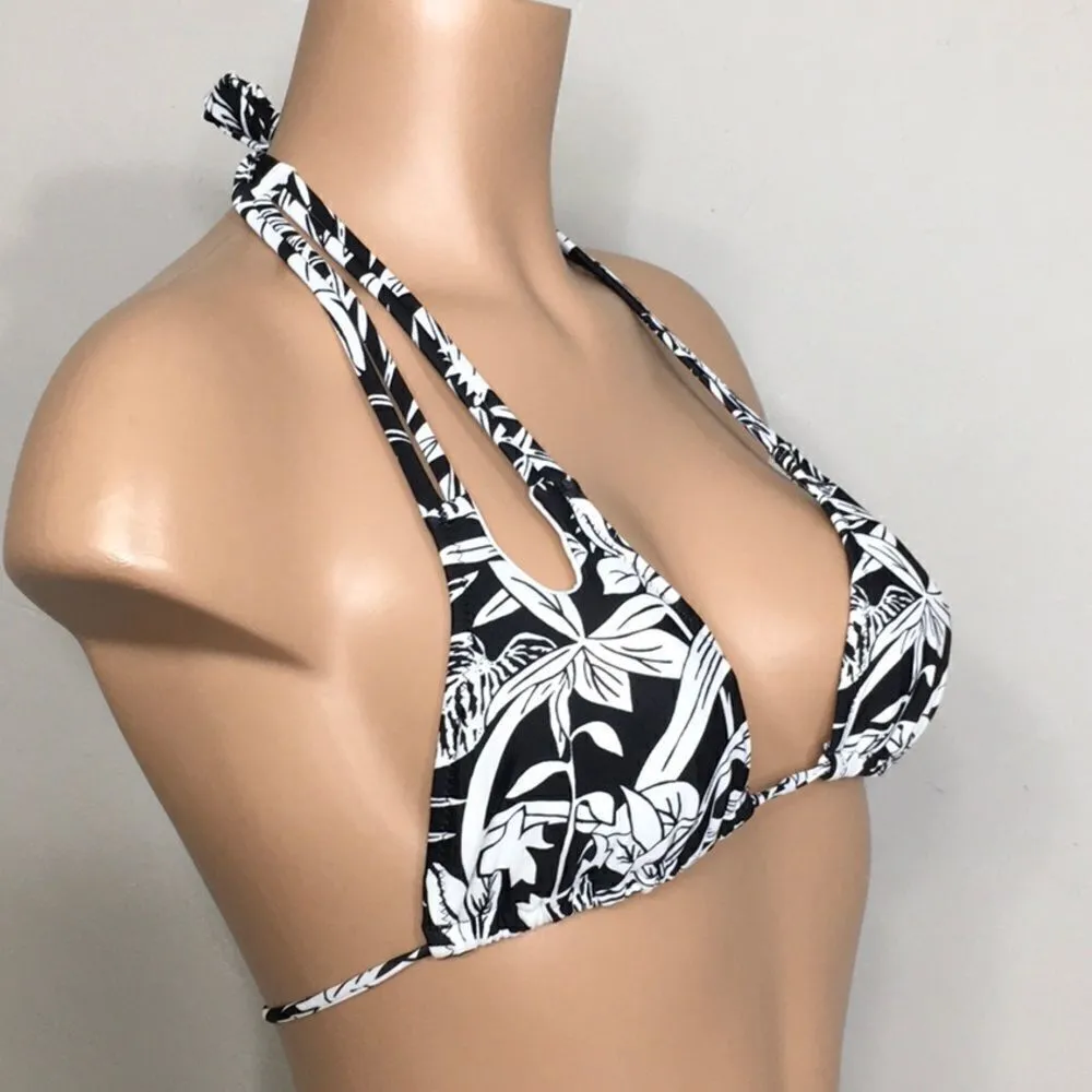 New. Volcom black and white floral bikini top. - Image 4