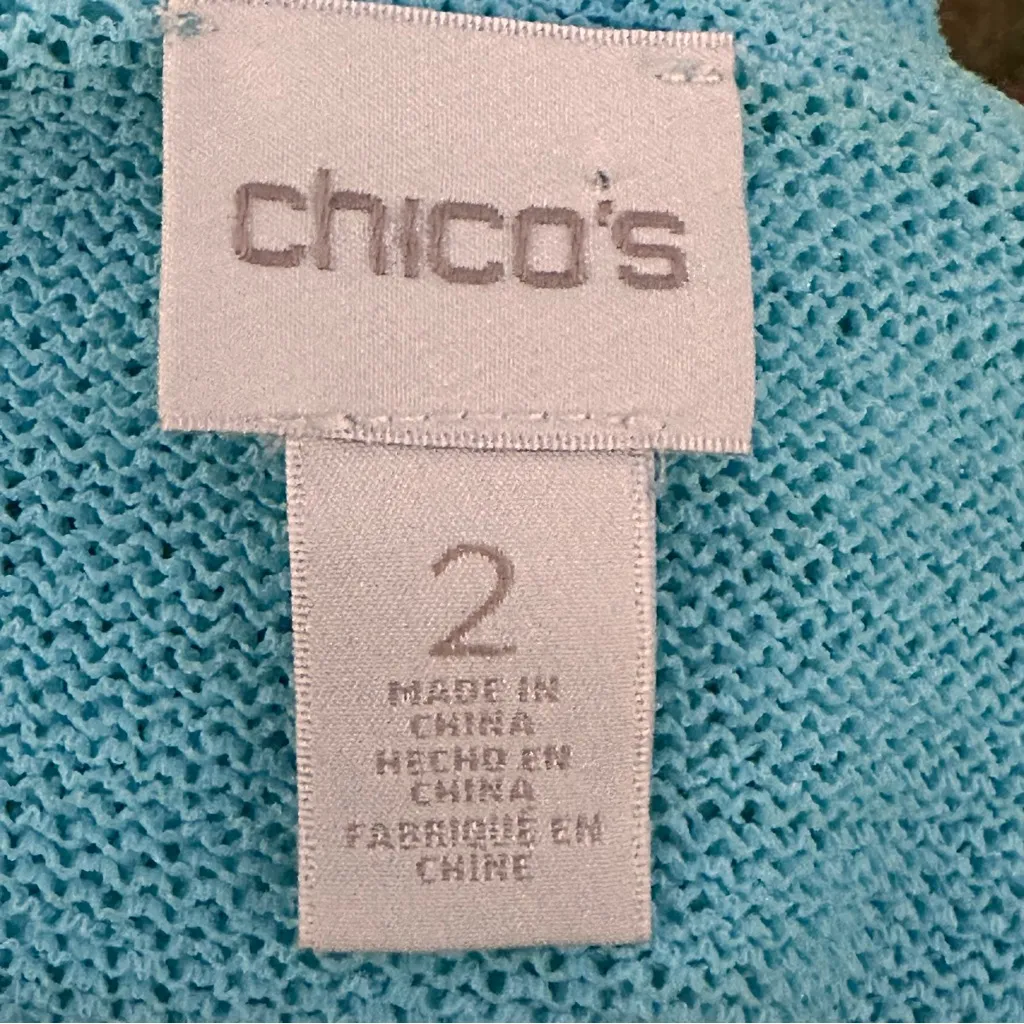 CHICO’s Turquoise Cold Shoulder Poncho - Image 14