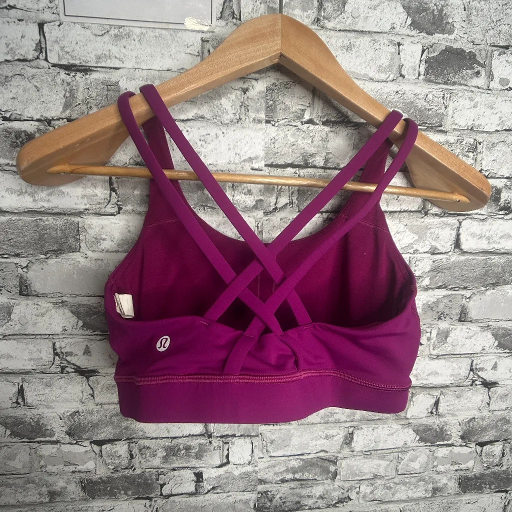 EUC Lululemon X Peloton Energy Bra Sports Bra Size 8 (Magenta) - Image 5