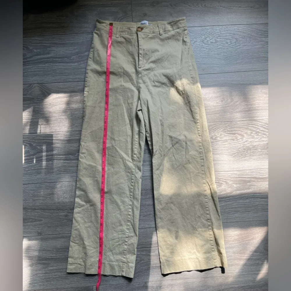 Princess Polly Cotton Blend Light Yellow Tan Khaki Wide Leg Pants Size 8 - Image 6