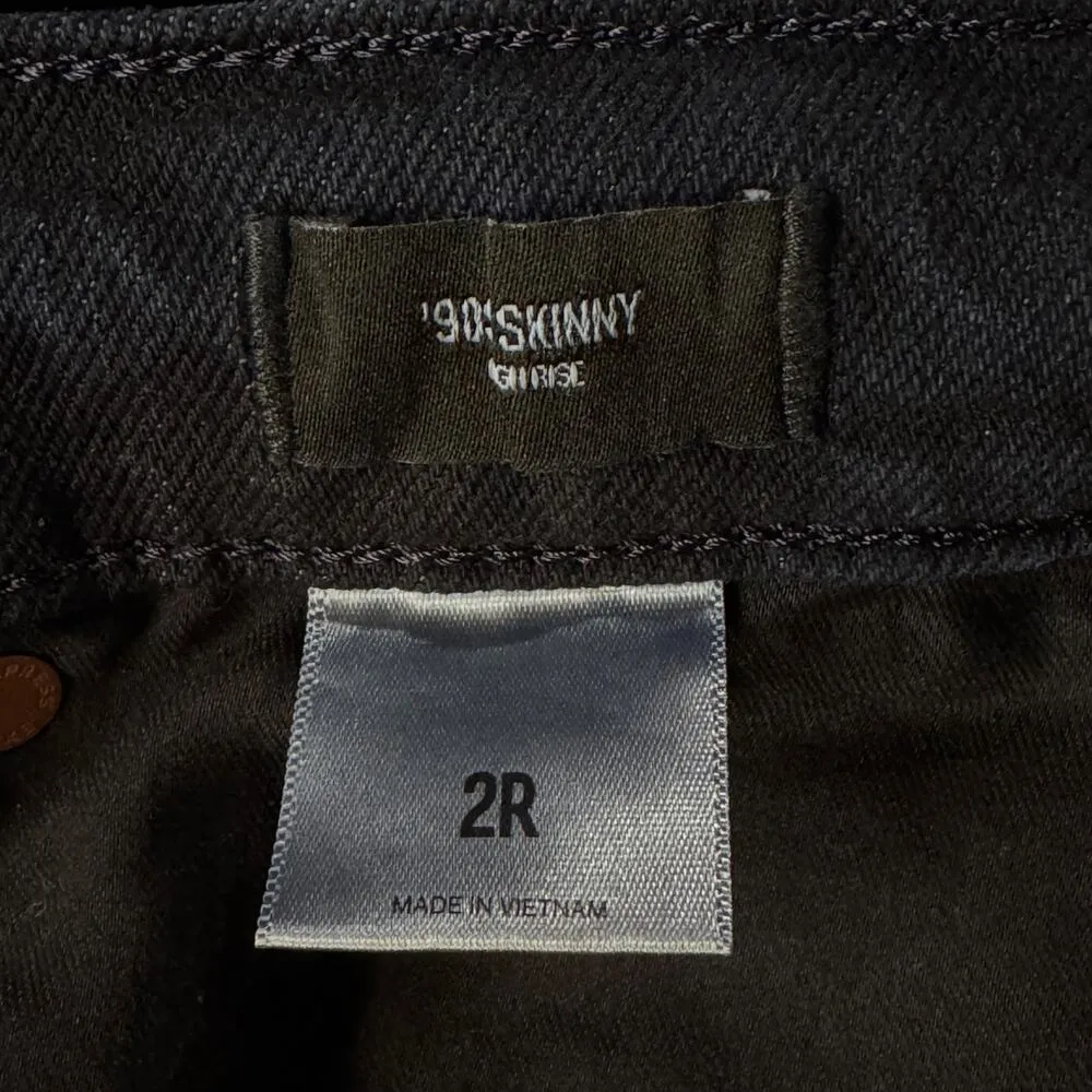 Express SZ 2R ‘90s Skinny High-Rise Jeans Pockets Slit Dark Wash Blue New Womens - Image 9