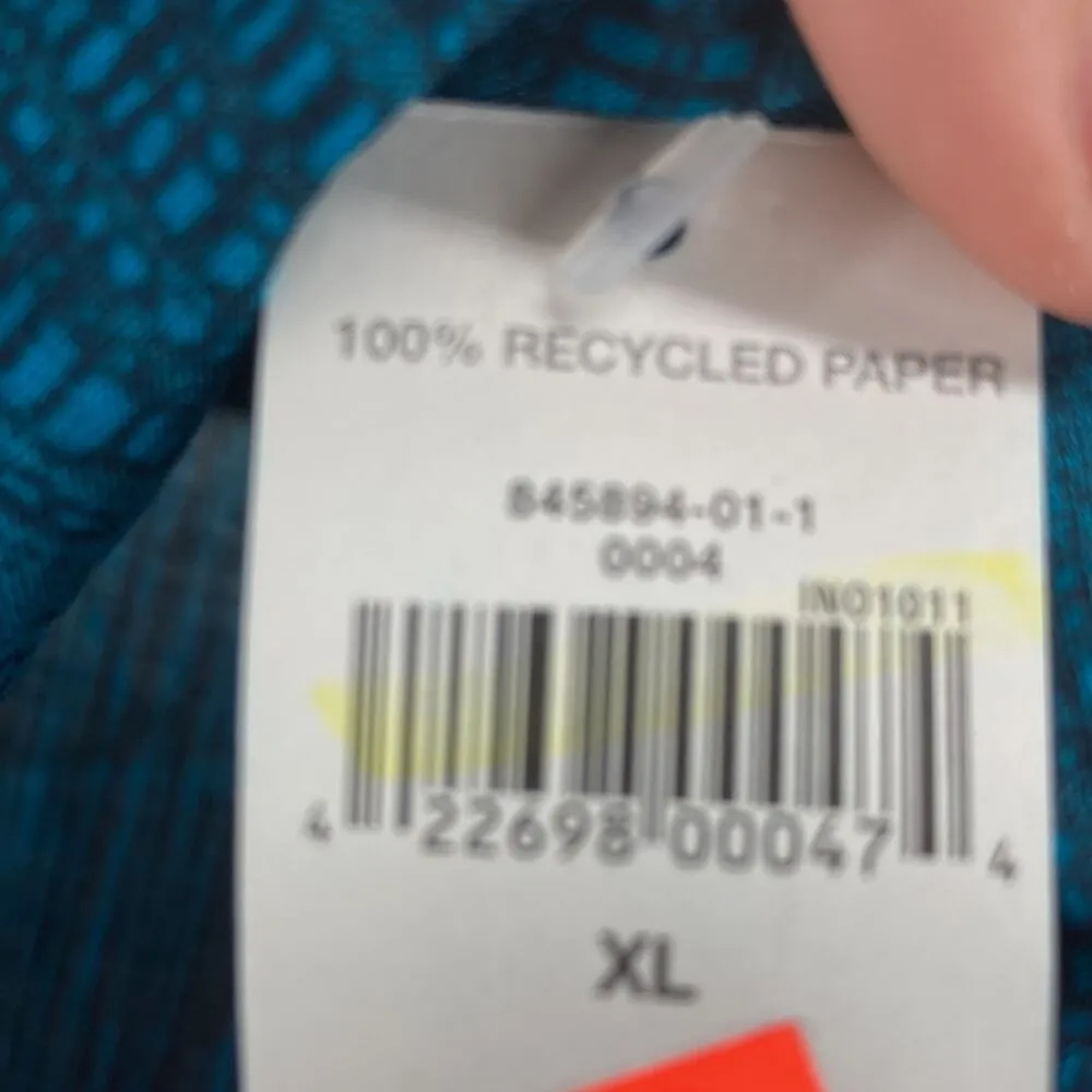 Gap black teal abstract mini skirt elastic waist a-line casual lightweight sz XL - Image 3