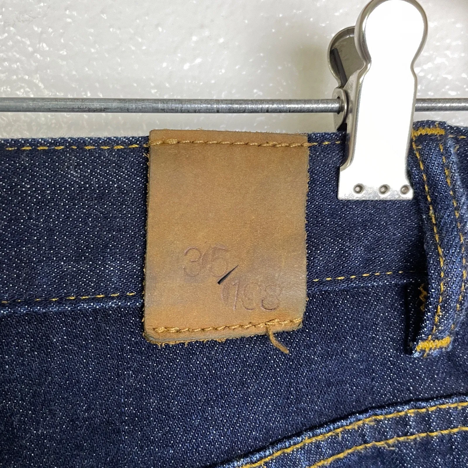 Raleigh Selvedge Straight Leg Jeans 25 Blue White Oak Cotton Stretch USA 26x28 - Image 7