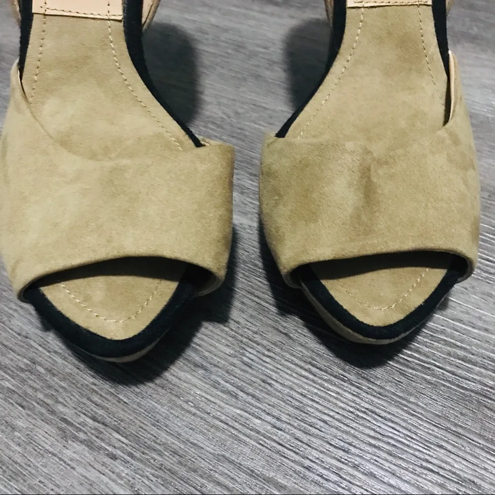 Zara Basic Open Toe Neutral Suede Stiletto Heels Size 40/ 9.5 - Image 6