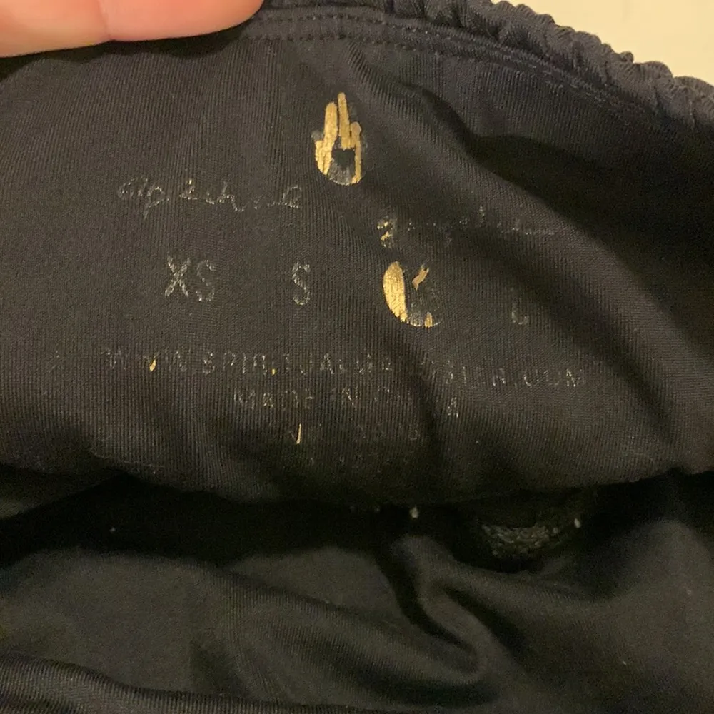 Spiritual gangster size m high rise cinched waistline black leggings - Image 3