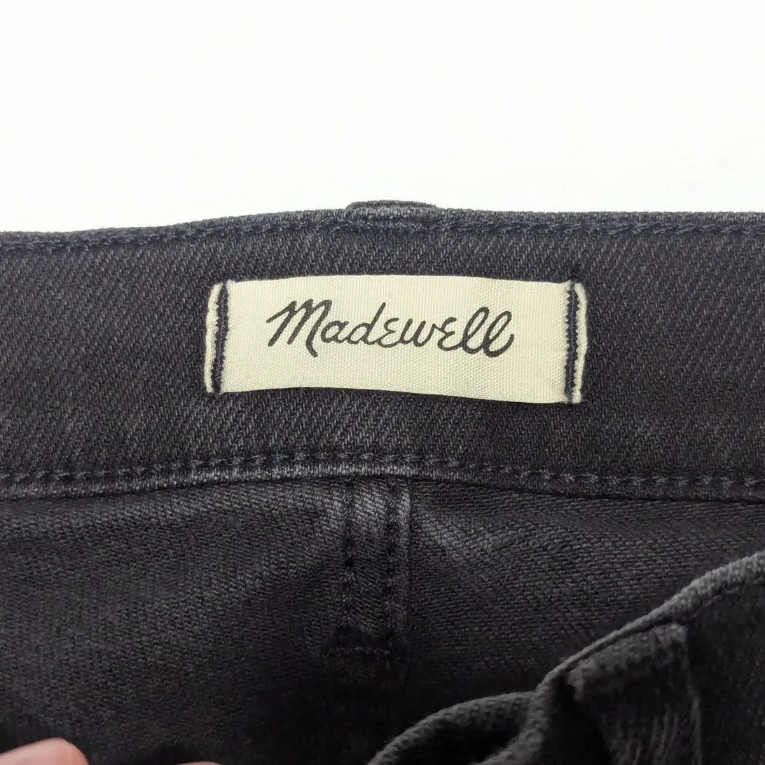 Madewell Cali Demi Boot Jeans Bayland Wash Raw Hem Charcoal Gray Womens 25 Denim - Image 4