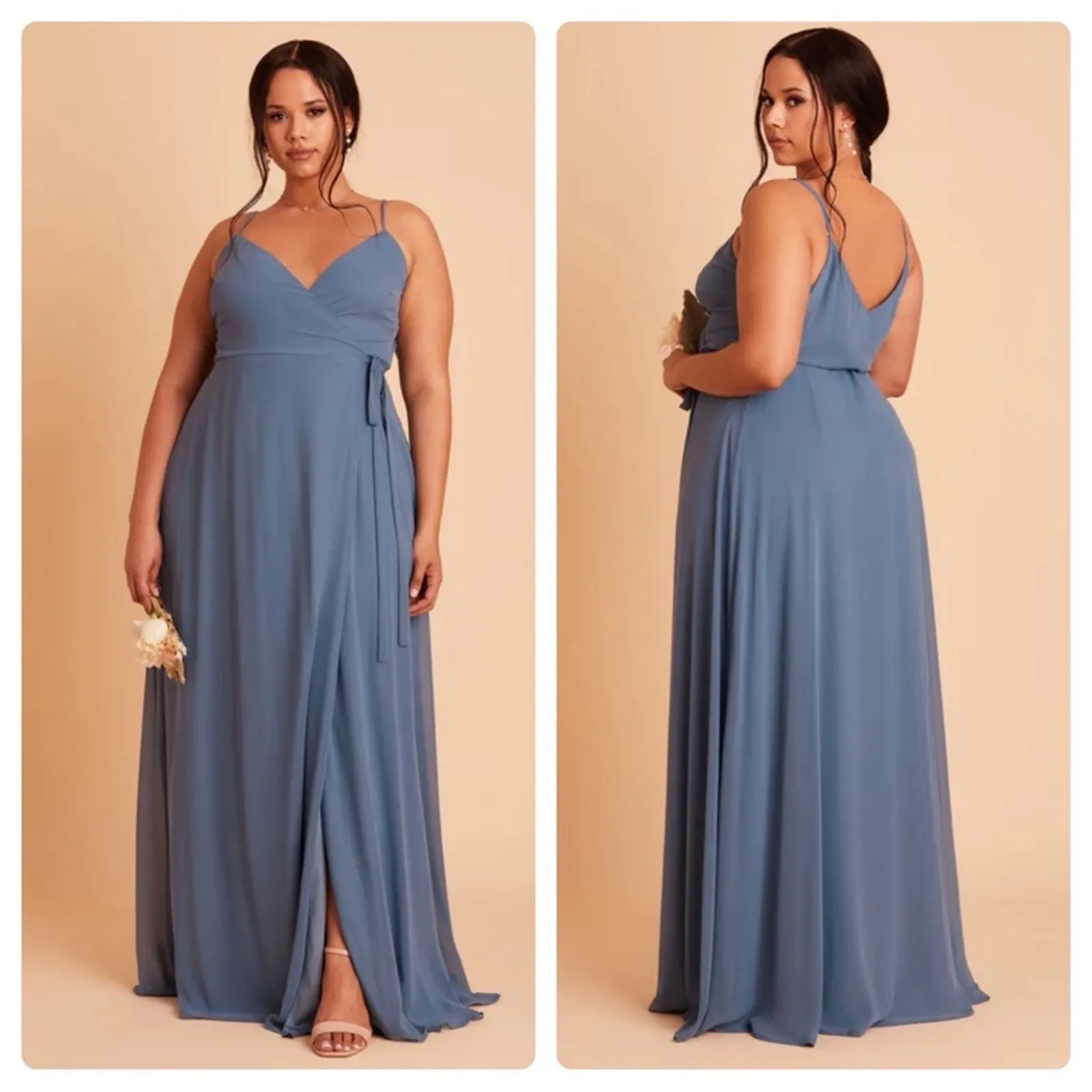 Birdy Grey Cindy Chiffon Wrap Maxi Bridesmaid Dress in‎ Twilight Sz 2X NEW - Image 2
