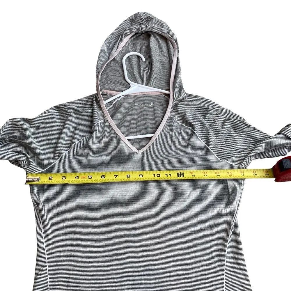 Smartwool Women’s S Hooded Base Layer Gray‎ Stripes Outdoorsy Hiking Gorpcore - Image 10