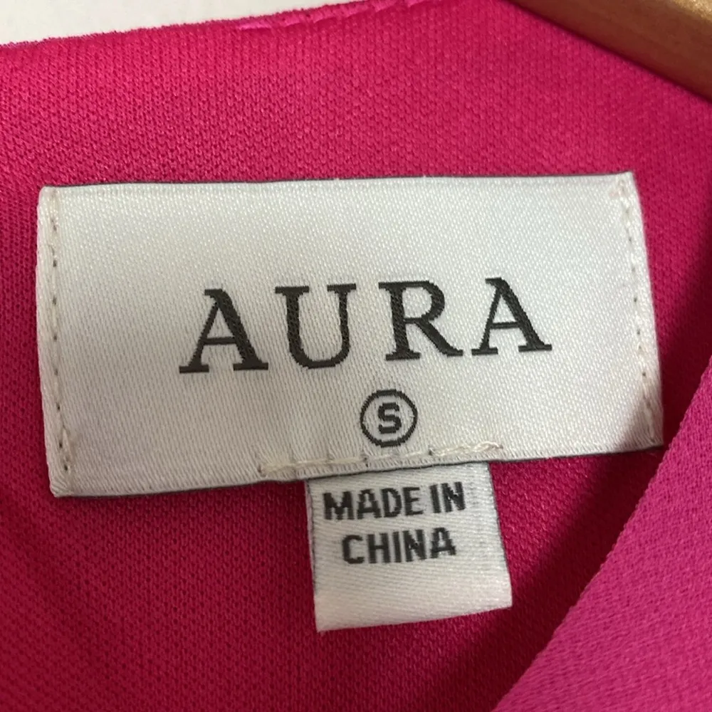 Aura Tiered Maxi Dress Cut Out Long Sleeve Chiffon Hot Pink Size S - Image 7