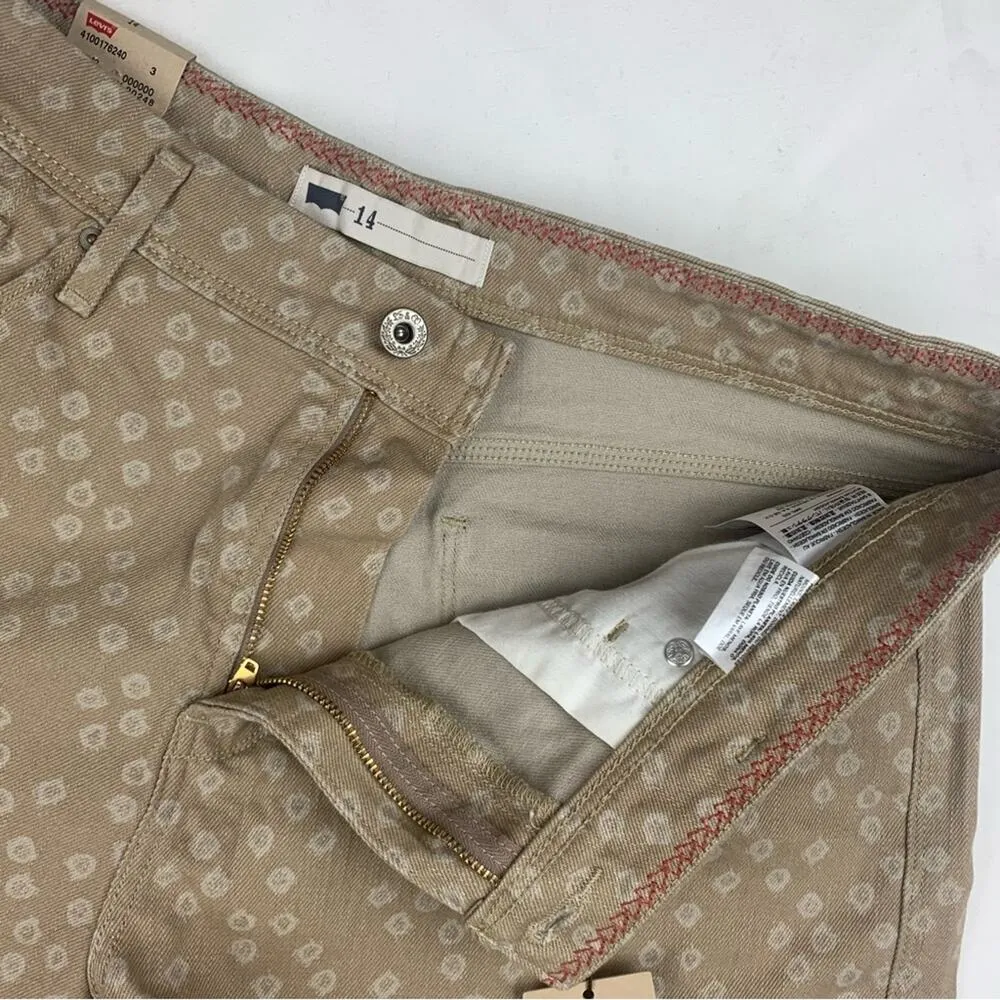 Levi's women's size 14 denim tan printed shorts new western jean - Image 3