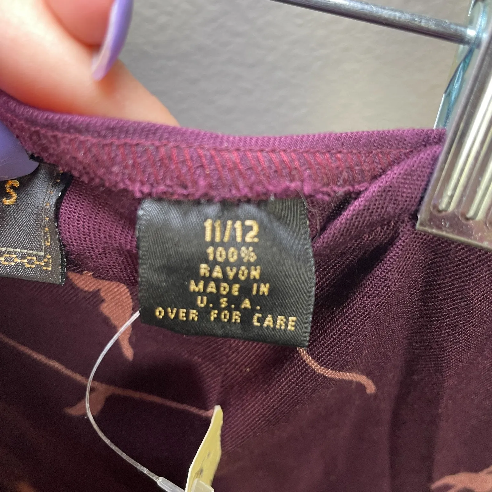 Vintage Express Long Maxi Skirt Y2K Floral Boho Size 11/12 90s Purple - Image 7