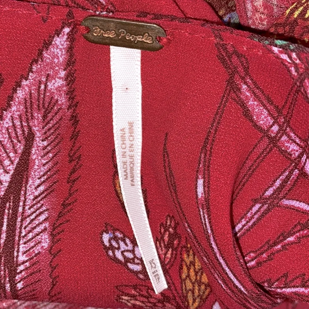 Free People pink floral babydoll top size xsmall - Image 8