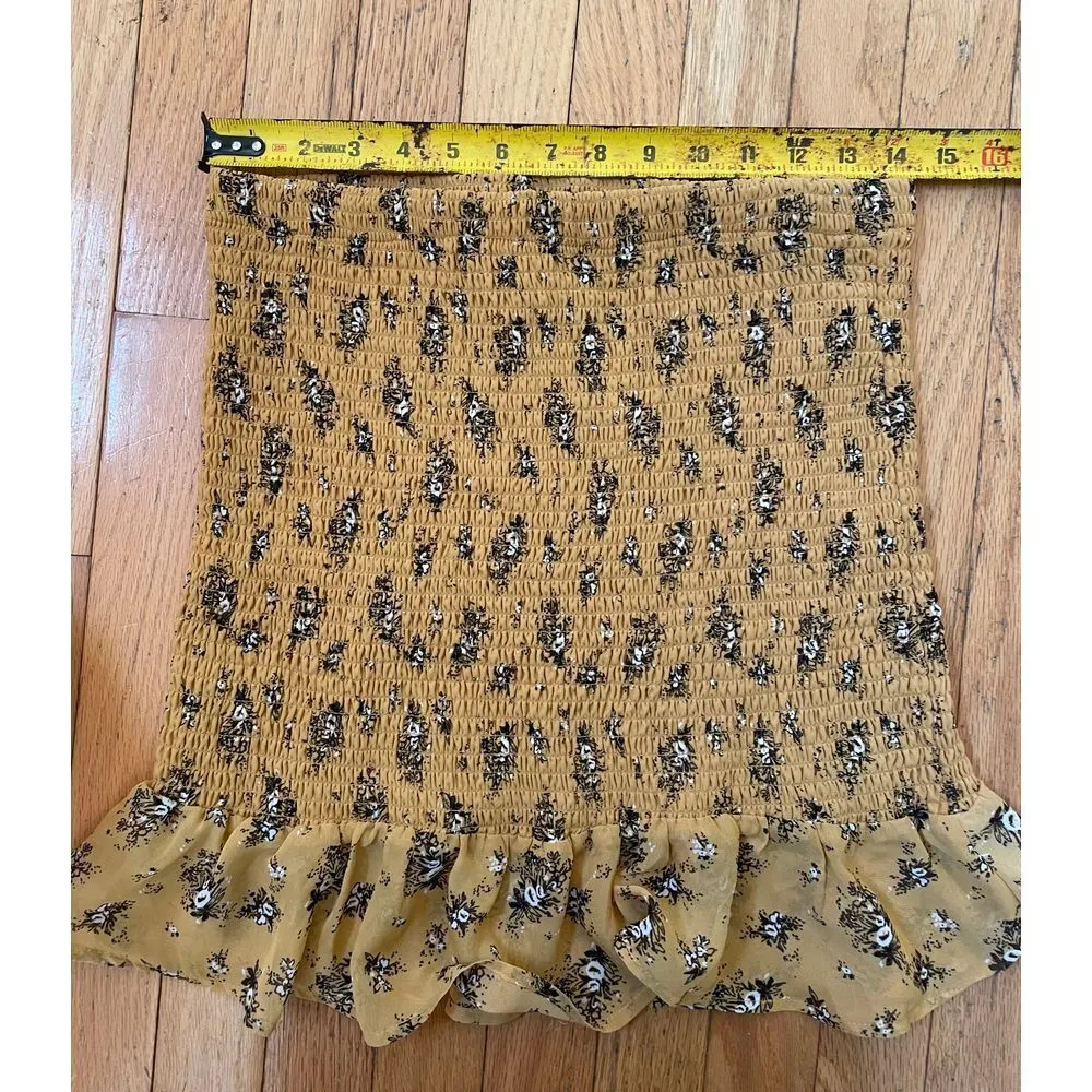 Almost Famous  boho ruffle mustard color 2pc skirt set size‎ large - Image 2