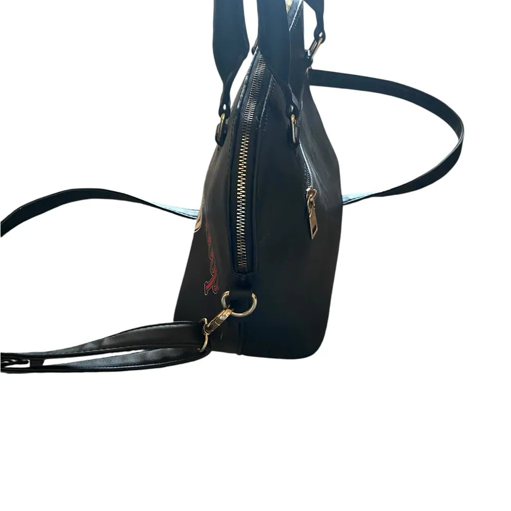 Betty Boop Graphic Red & Black Handbag crossbody bag striped interior - Image 8