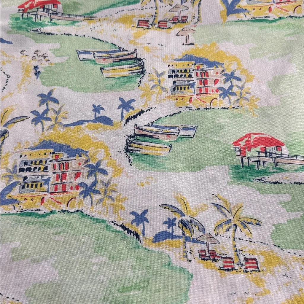 Crown & Ivy size large cross back racer tank scallop edged summer travel new - Image 4