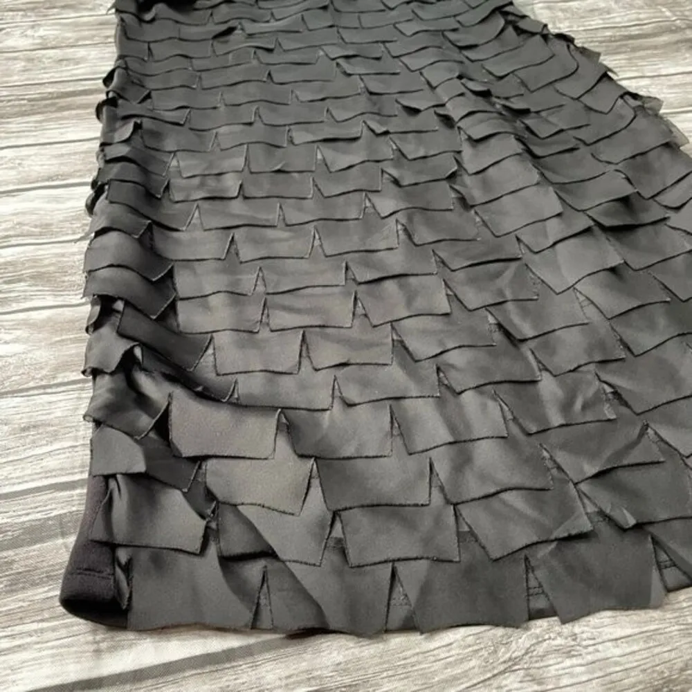 Alfani Sleeveless Flutter Front Flapper Style Mini Dress 4 LBD Black Dress Short - Image 7