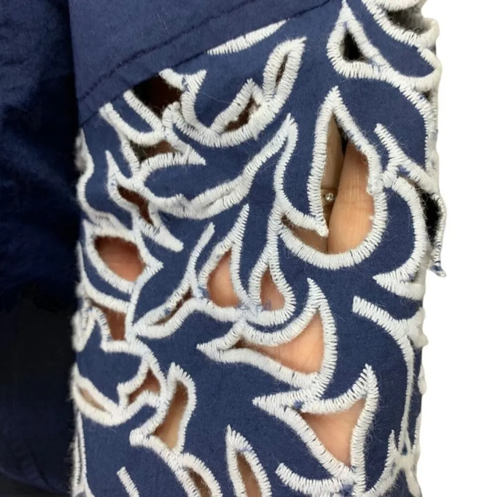 Rebecca Taylor | S | La Vie Eyelet Embroidered Short Sleeve Dress Lace Cutouts - Image 6