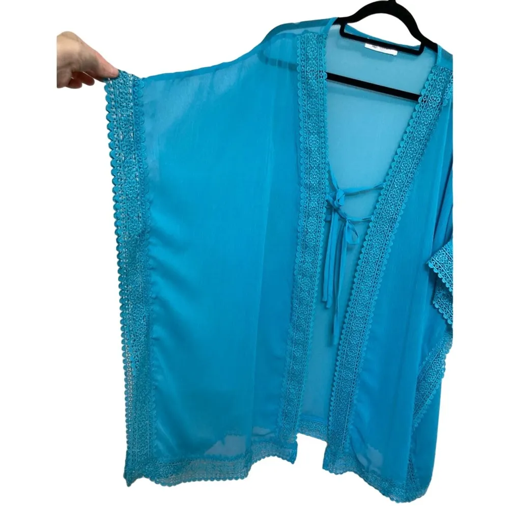 Cupshe Swim Coverup in Blue with Embroidered Trim - One Size - Image 3