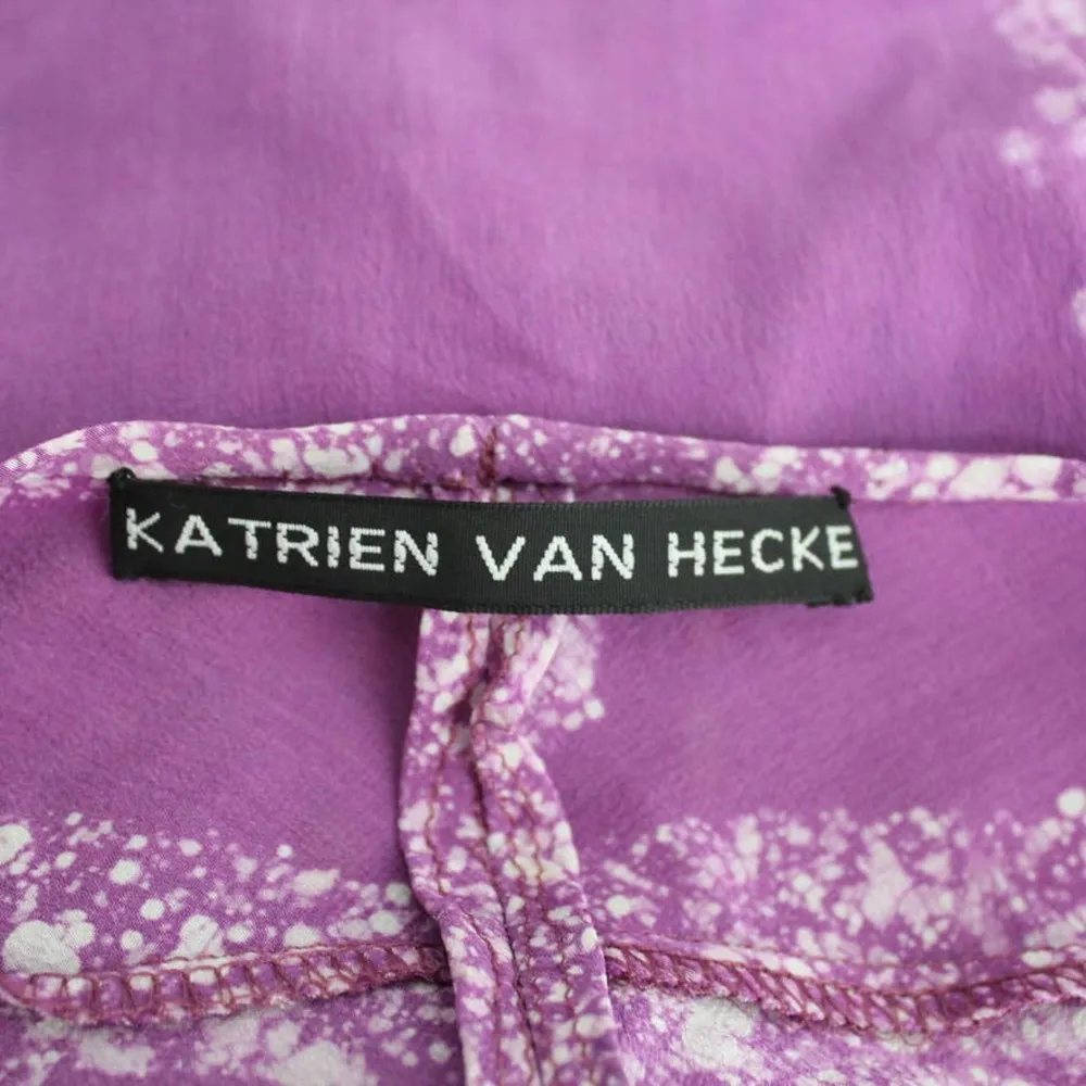 Katrien Van Hecke Silk Hand Painted Tunic Dress Purple Size undefined - Image 6