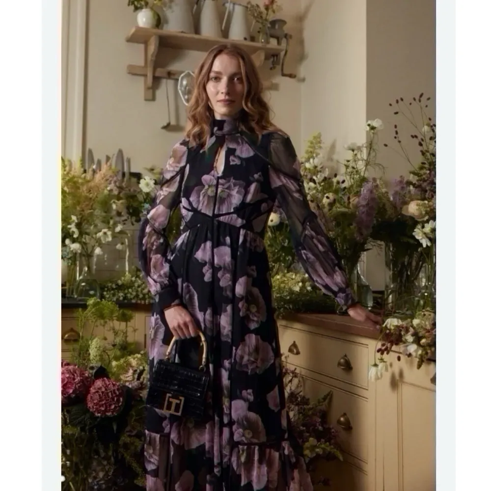 NEW Ted Baker Pohlley Ladder Trim Midi Dress Size 0 - Image 10