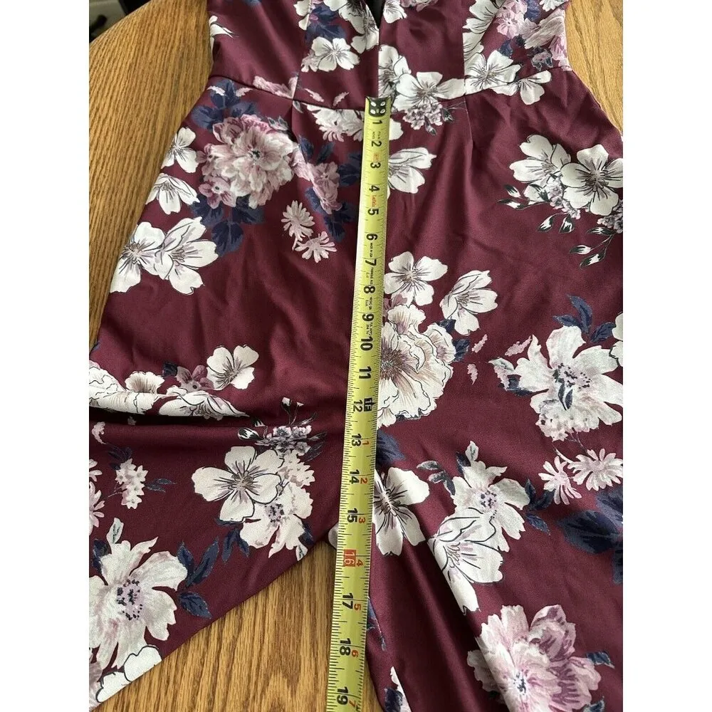 Anthropologie Yumi Kim Floral Print Cutout Jumpsuit Size M Date Night Bow Classy - Image 16