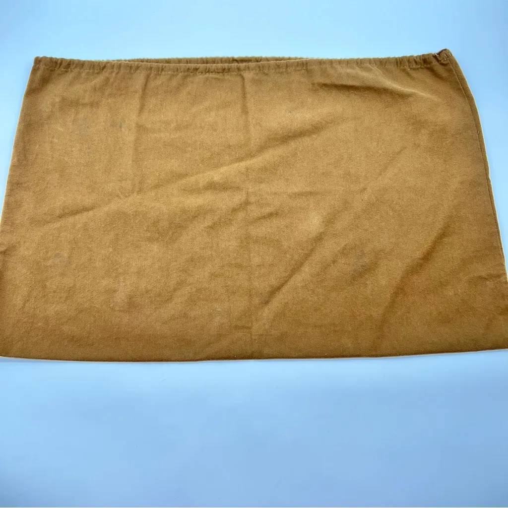 Authentic Vintage Gucci Brown Drawstring Dust Bag w/Gold Metallic Logo - Image 3