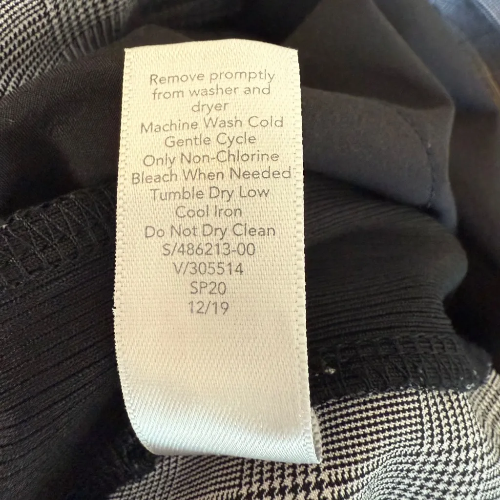 Athleta Brooklyn Plaid Ankle Pant Womens 4T Tall Black White Athleisure Travel - Image 6