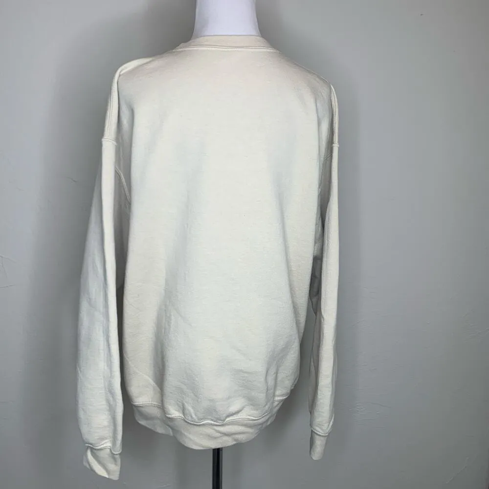 KC Kansas City Sweatshirt Beige Plaid Earth Tones Sz Large Tan - Image 2