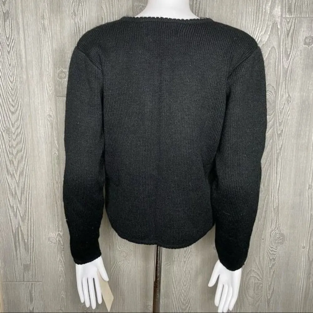 Nwt Vintage Tally ho embroidered / beaded “ ugly Christmas sweater “ sweater Red - Image 4