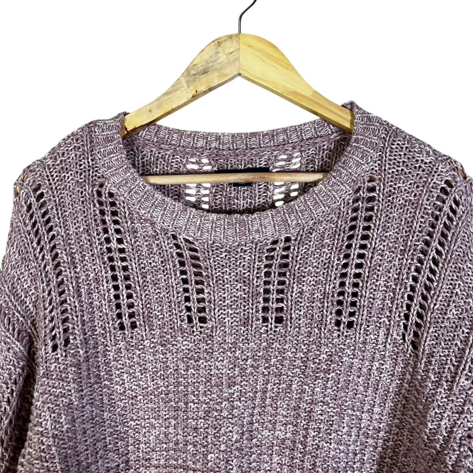 American Eagle Outfitters Knit Sweater Open Weave Relaxed Fit Light Pink M - Image 2