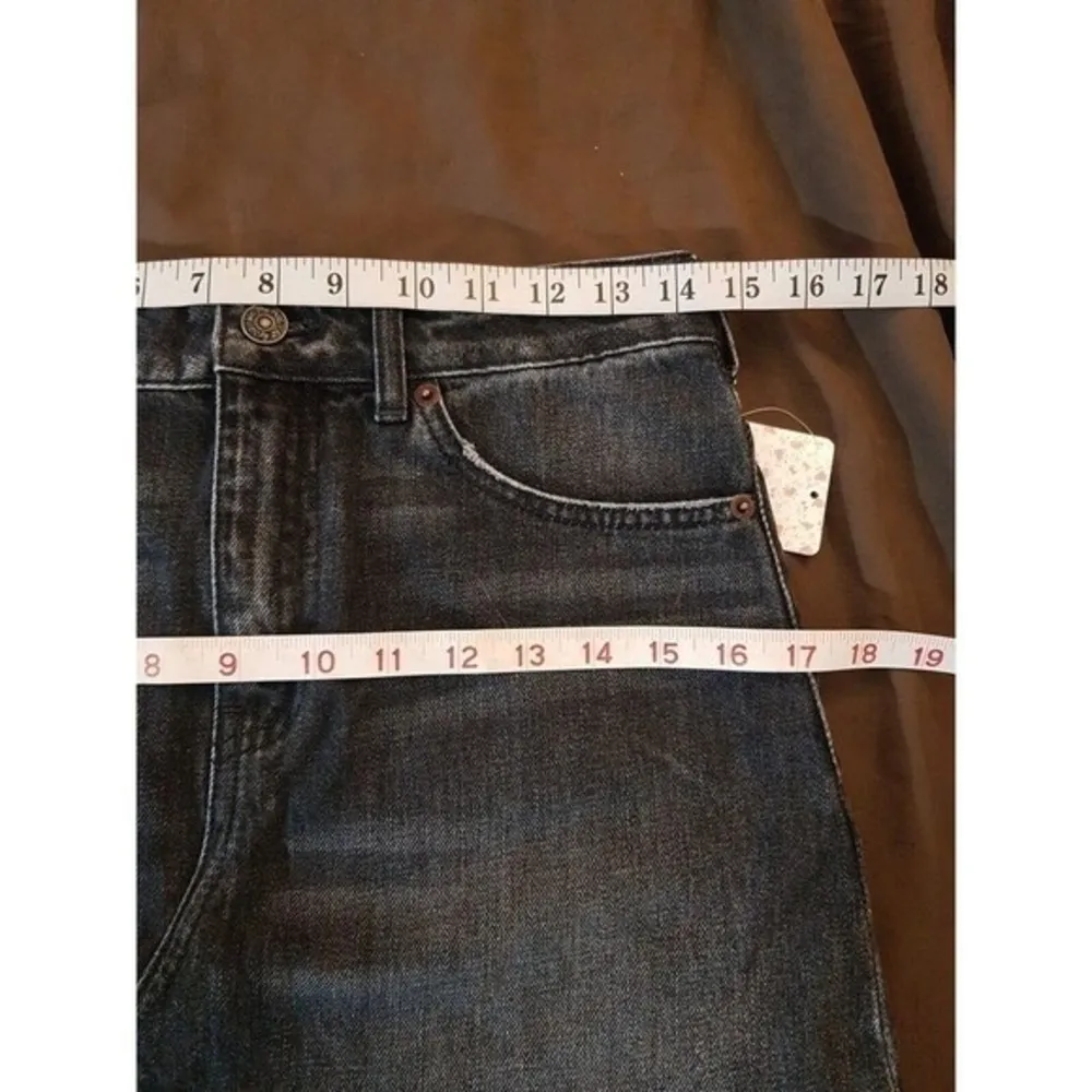 Womens Maverick Frayed Denim Mini Skirt Black Jeans High Rise Sz 25 - Image 14