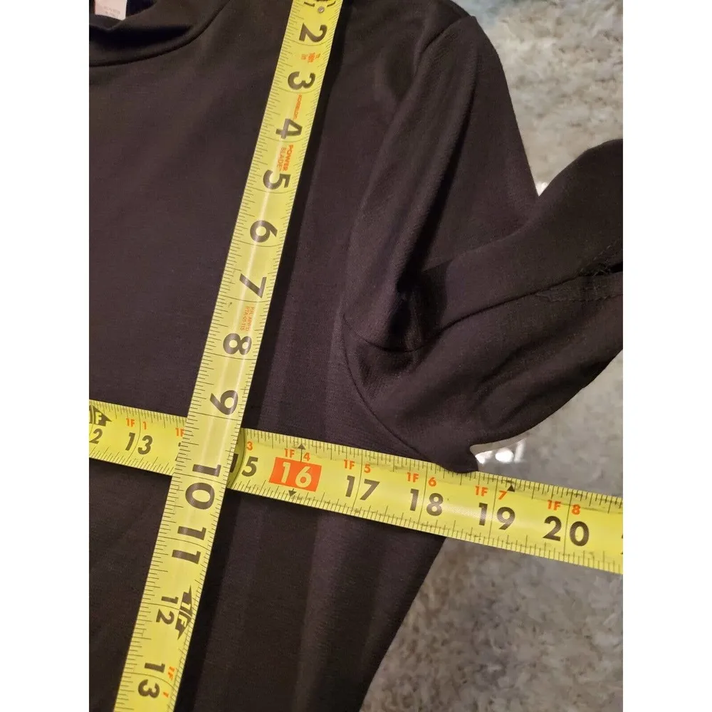Quum Women's Black Polyester Mock Neck Long Sleeve Casual Knee Length Dress M Size M - Image 12