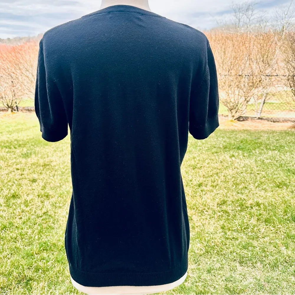 Michael Simon Workshop Black Beaded Women's Cardigan Size M - Image 12