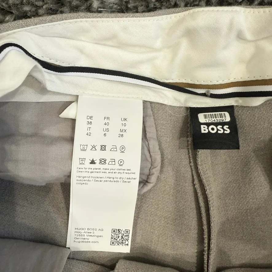 BOSS Split Hem Slim Trousers in Grey, Size US 6 Gray - Image 6