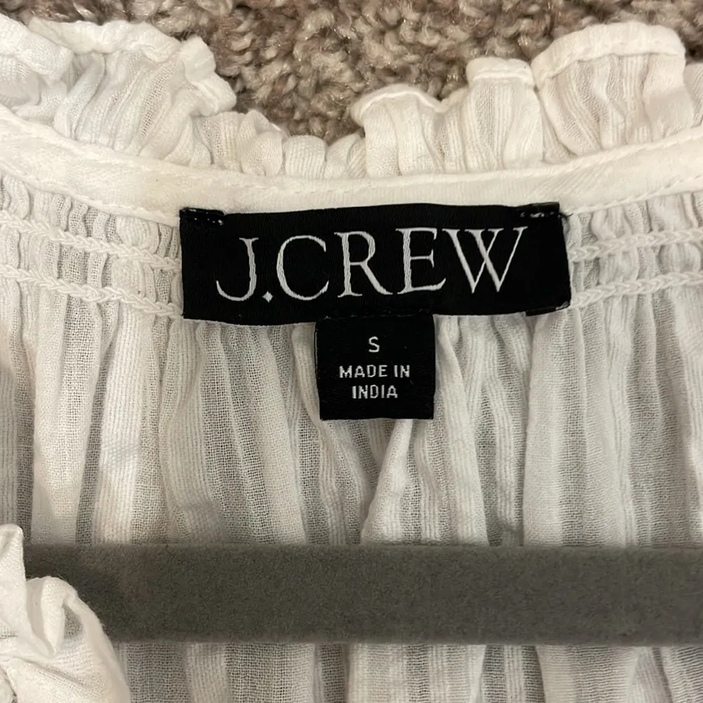 J.Crew Flutter Sleeve V-Neck Top in Cotton Dobby White P263 - Image 5