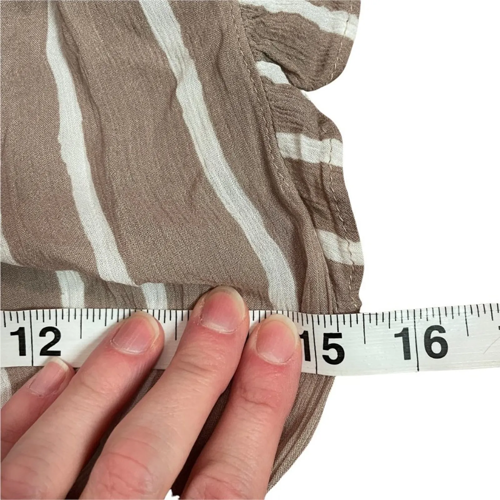 BCBG Stripe Romper Beige - Image 11